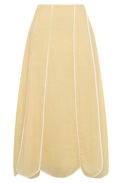 Georgia Panelled Midi Skirt - Butter