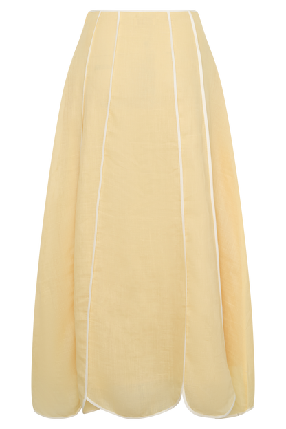Georgia Panelled Midi Skirt - Butter