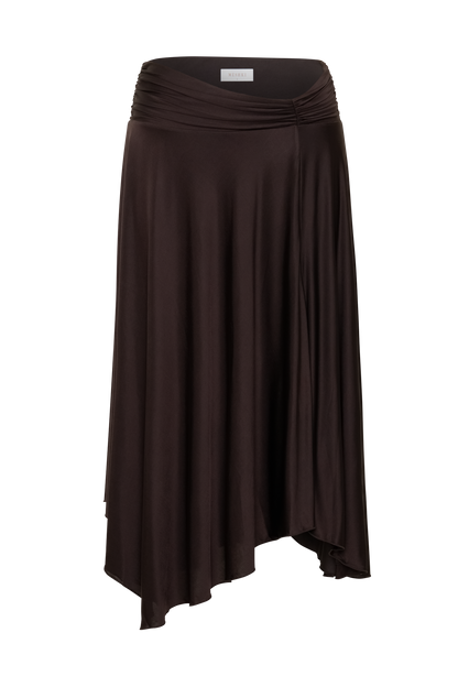 Luu Slinky Midi Skirt - Dark Chocolate