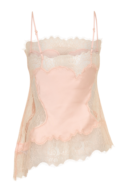 Miriam Satin & Lace Camisole - Peach