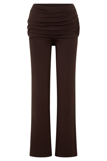 Keaton Modal Straight Leg Overlay Pant - Espresso