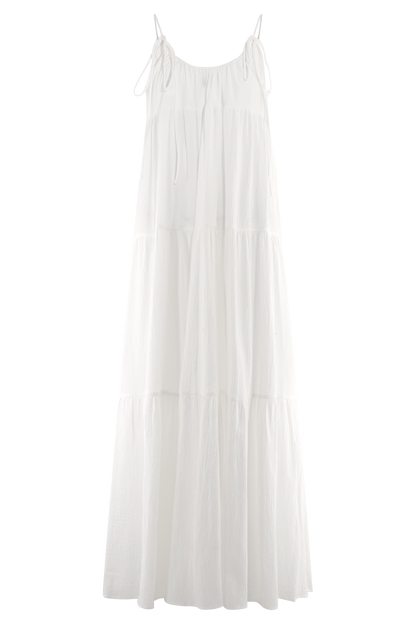 Lenny Front Tie Top - White