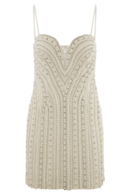 Naveena Embellished Mini Dress - Silver