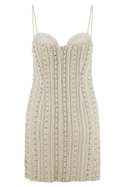 Naveena Embellished Mini Dress - Silver