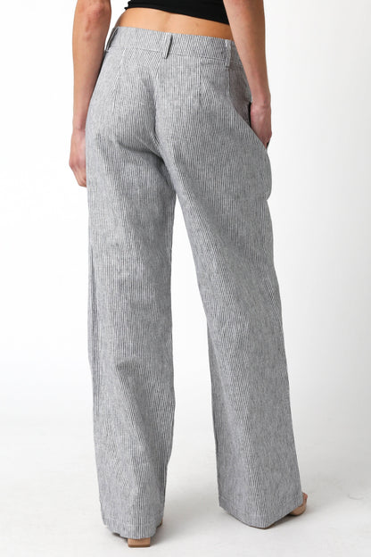 Sweet Nothing Black and White Striped Linen Pants
