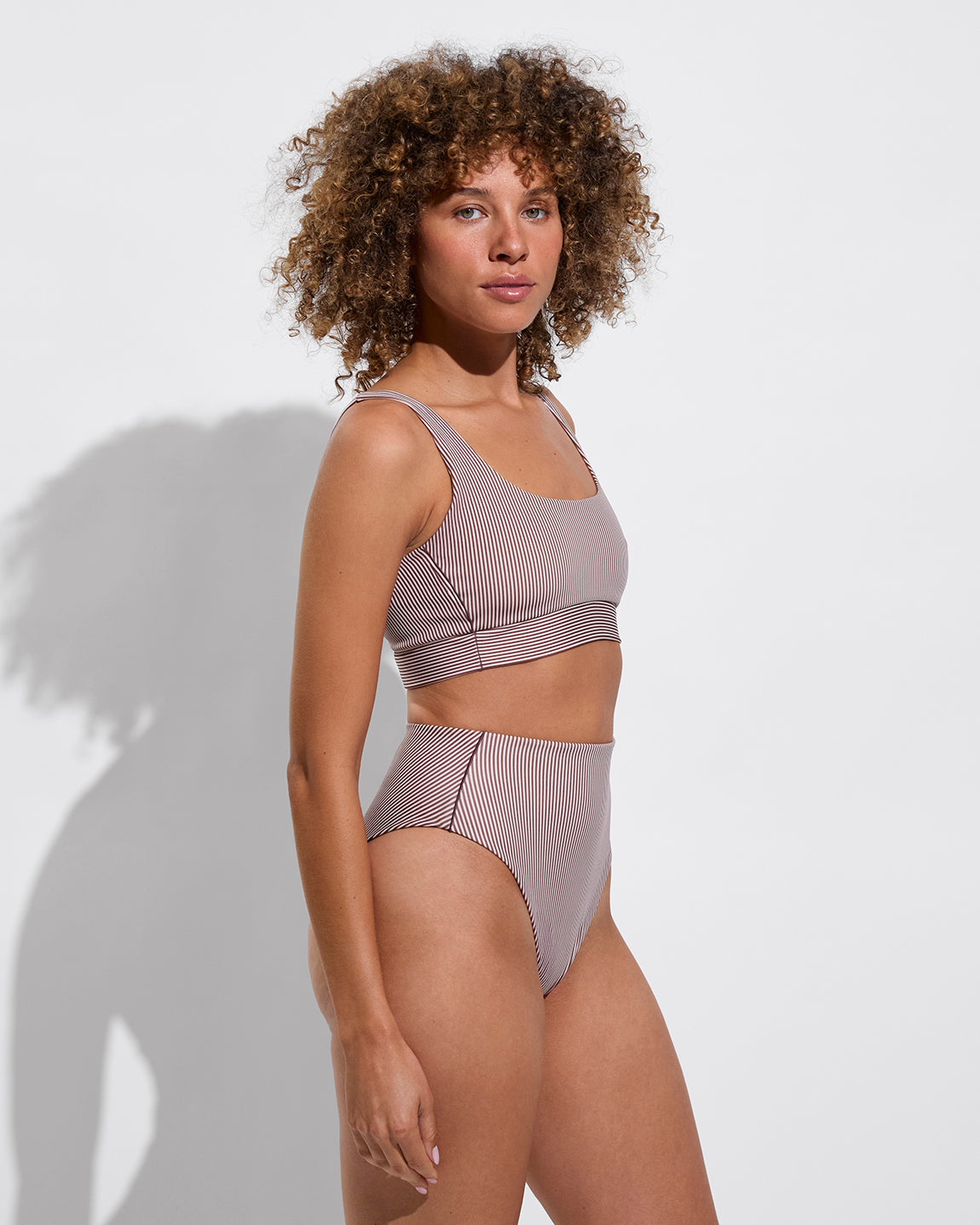 Double Scoop Top - Mini Splash Stripe Vertical: Tiki / Holiday