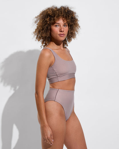 Double Scoop Top - Mini Splash Stripe Vertical: Tiki / Holiday