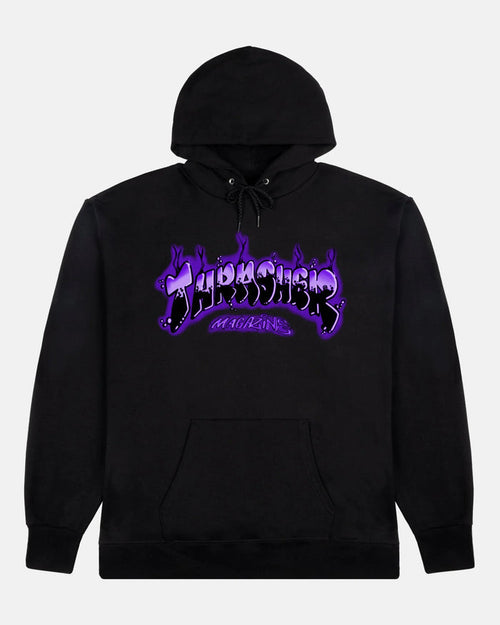 AIRBRUSH - HOODIE - BLACK / PURPLE - Four Street