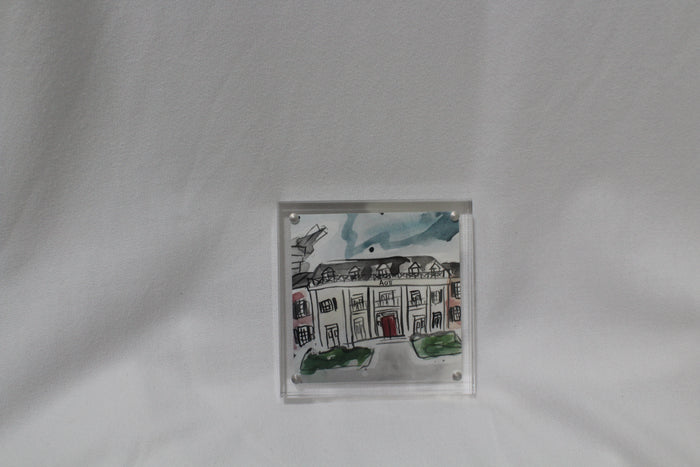 Alpha Omicron Pi Acrylic Framed House Painting