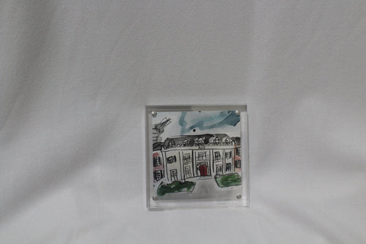 Alpha Omicron Pi Acrylic Framed House Painting