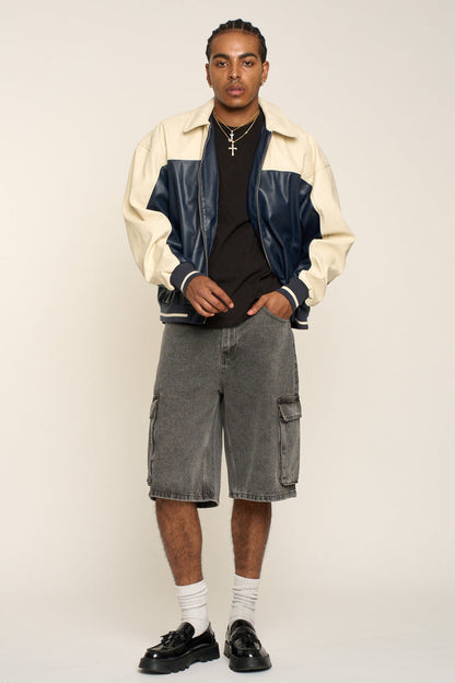 Baggy Fit Cargo Denim Shorts Victorious