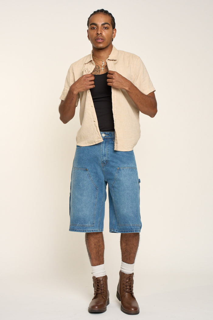 Baggy Fit Carpenter Denim Shorts Victorious