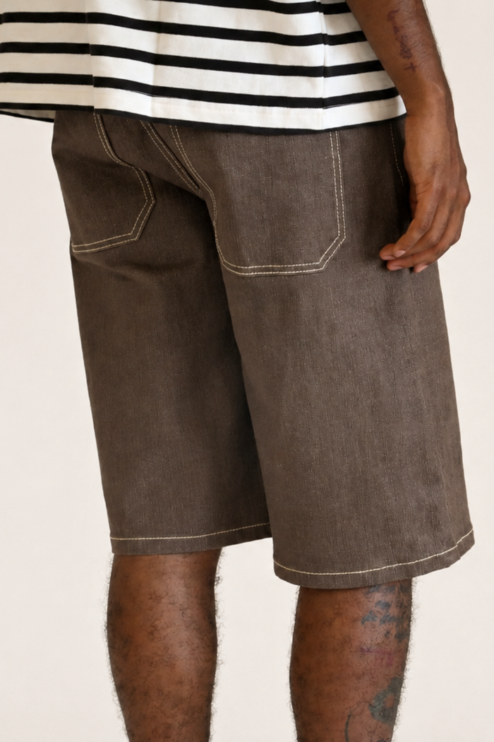 Baggy Fit Raw Denim Shorts Victorious
