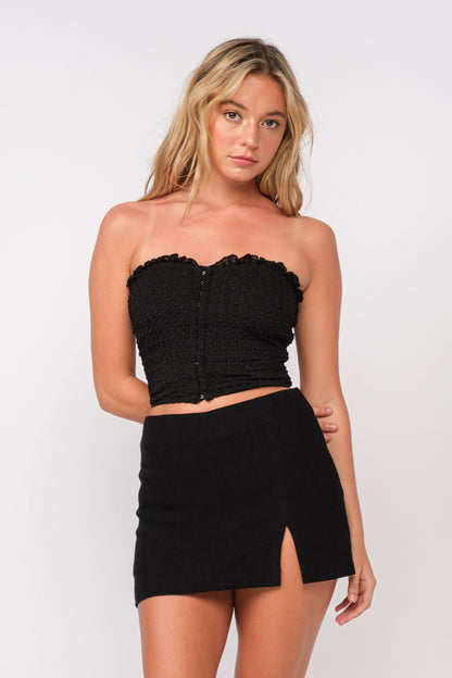 Tori Black Hook and Eye Tube Top