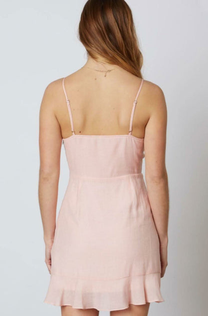 Tessa Blush Tie-Front Mini Dress
