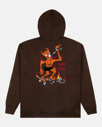 BURN IT DOWN - HOODIE - DARK CHOCOLATE - Four Street