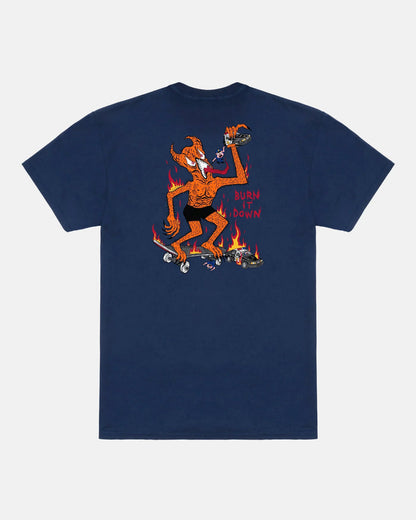 BURN IT DOWN - TSHIRT - NAVY - Four Street