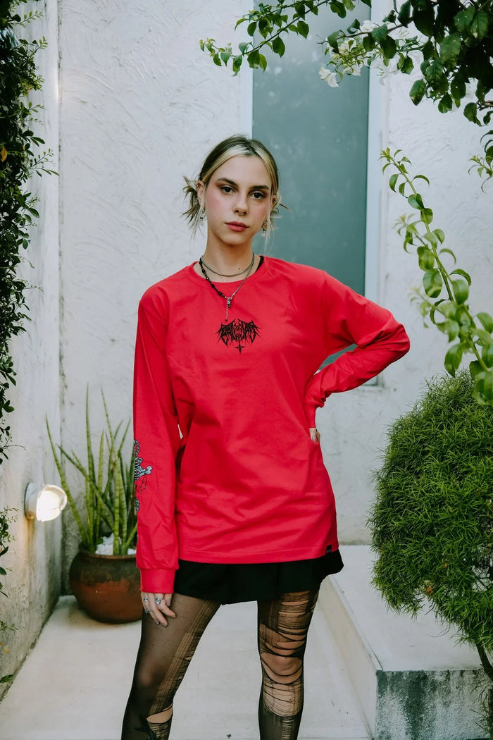 Camiseta Manga Longa - Shax Red - Four Street