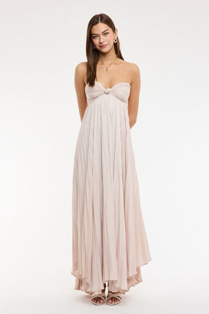 Willow Champagne Strapless Maxi Dress