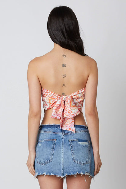 Tahlia Coral Paisley Print Scarf Top