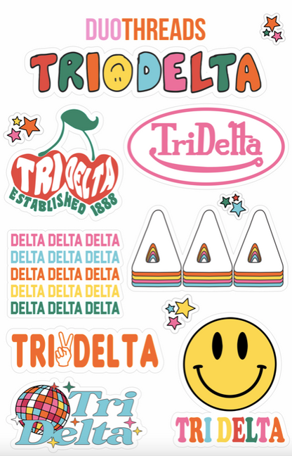 Delta Delta Delta Colorful Sticker Sheet
