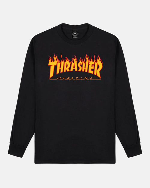 FLAME - LONGSLEEVE - BLACK - Four Street