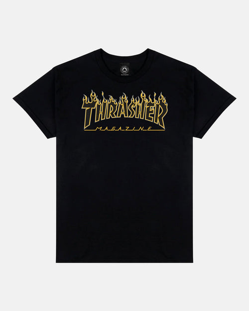 FLAME - TSHIRT - BLACK / YELLOW - Four Street
