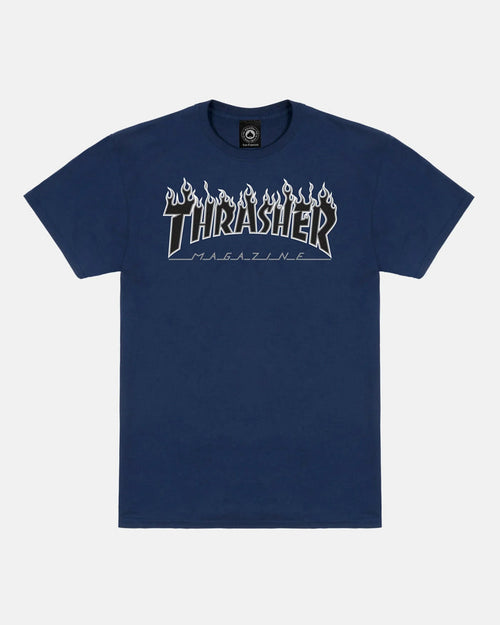 FLAME - TSHIRT - NAVY / BLACK - Four Street