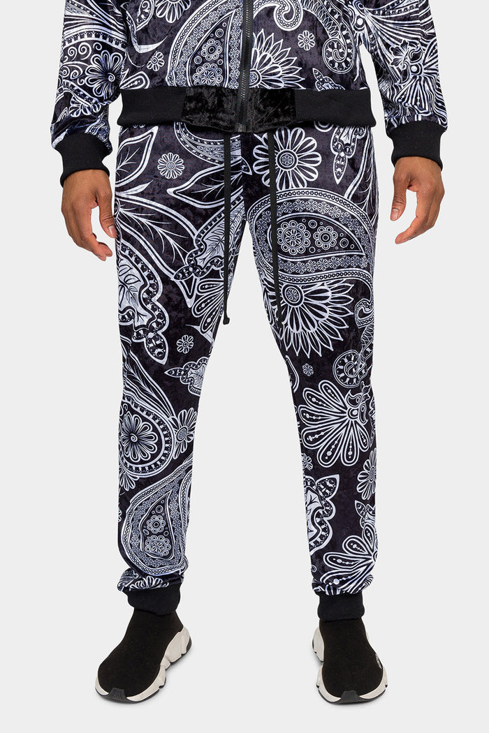 Floral Paisley Velvet Velour Track Suit Victorious