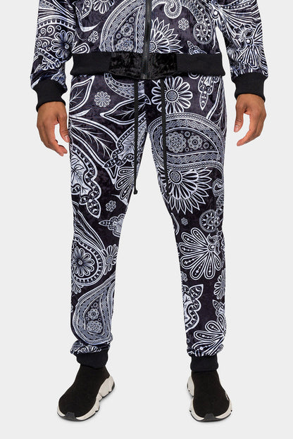 Floral Paisley Velvet Velour Track Suit Victorious