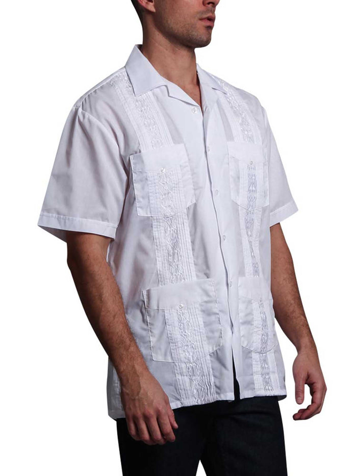 Guayabera Embroidered Pleated Cuban Shirt Omega
