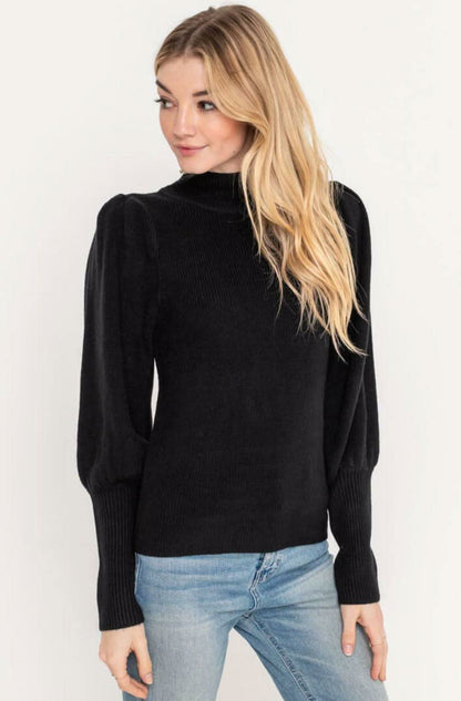 Westminster Black Balloon Sleeve Sweater
