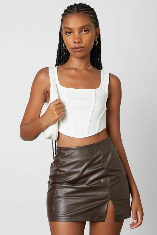 You're the Reason Espresso Vegan Leather Mini Skirt