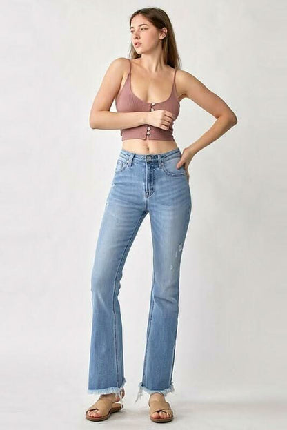 Walk Away Vintage-Wash Flare Jeans