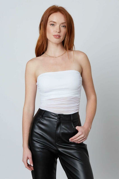 What It Takes White Sheer Tube Top
