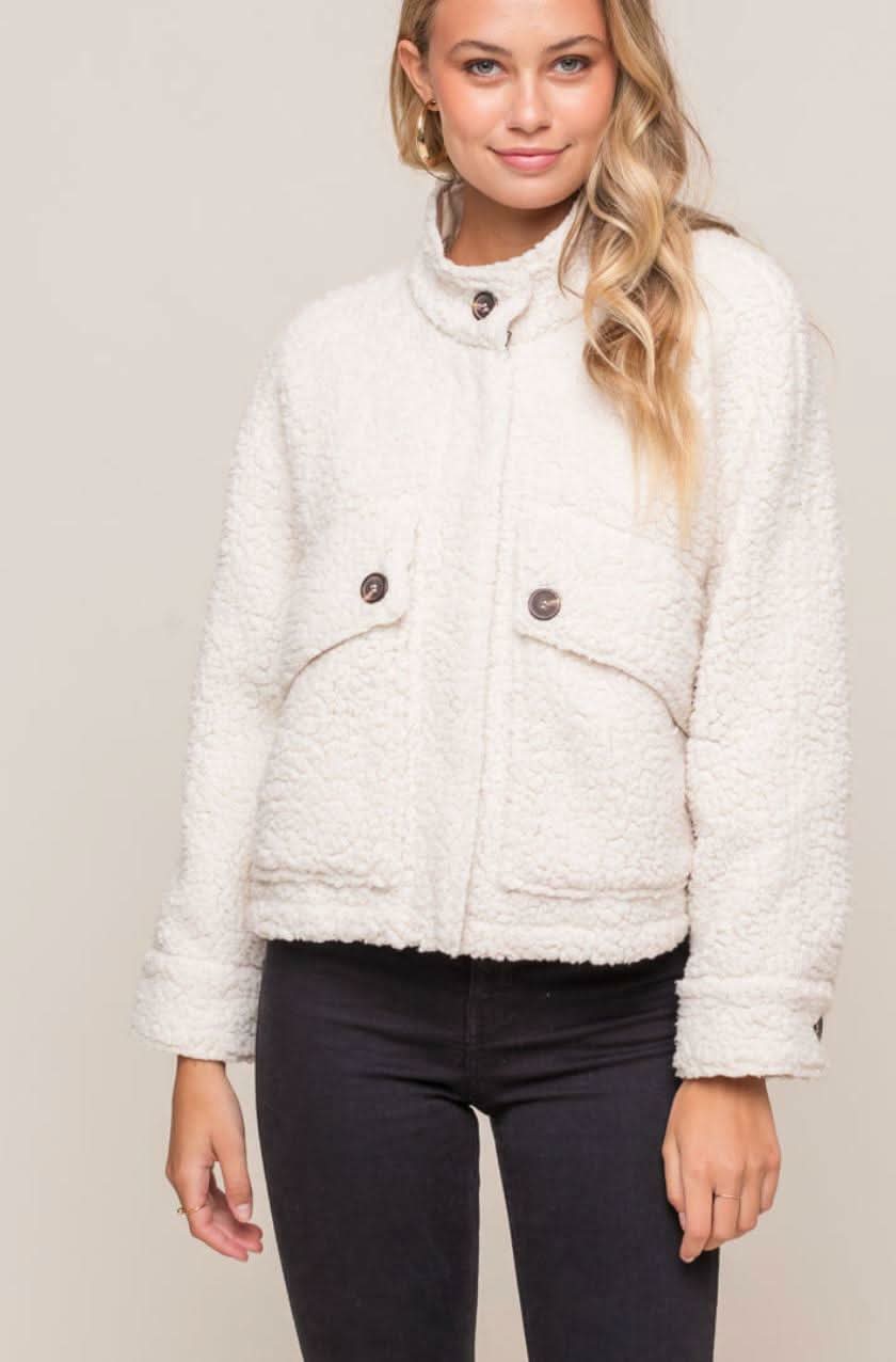 Ryder Off White Teddy Jacket
