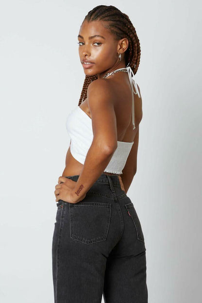 Summer Love White Halter Crop Top