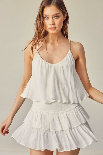 San Antonio White Ruffle Romper