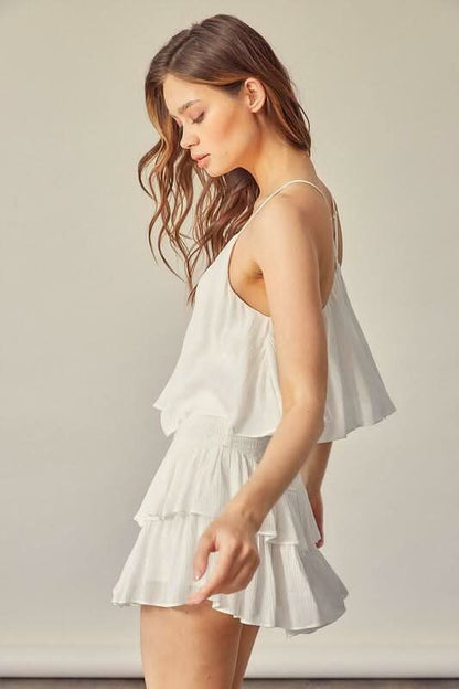 San Antonio White Ruffle Romper