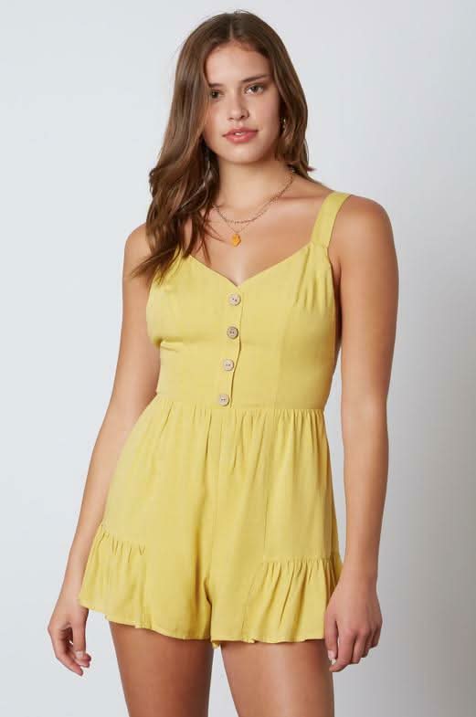 Sweetest Thing Yellow Tie-Back Romper