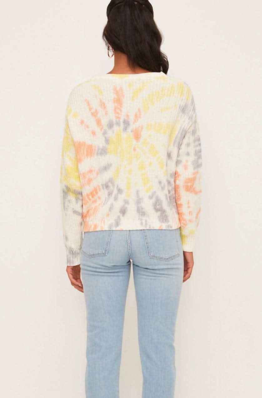Suddenly Cozy Beige Colorful Tie-Dye Sweater