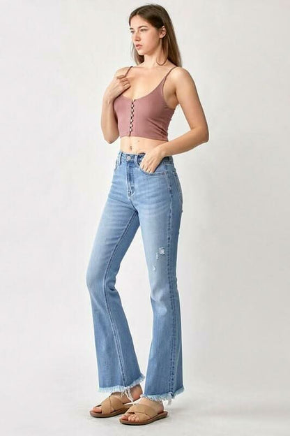 Walk Away Vintage-Wash Flare Jeans
