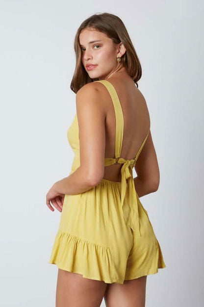 Sweetest Thing Yellow Tie-Back Romper