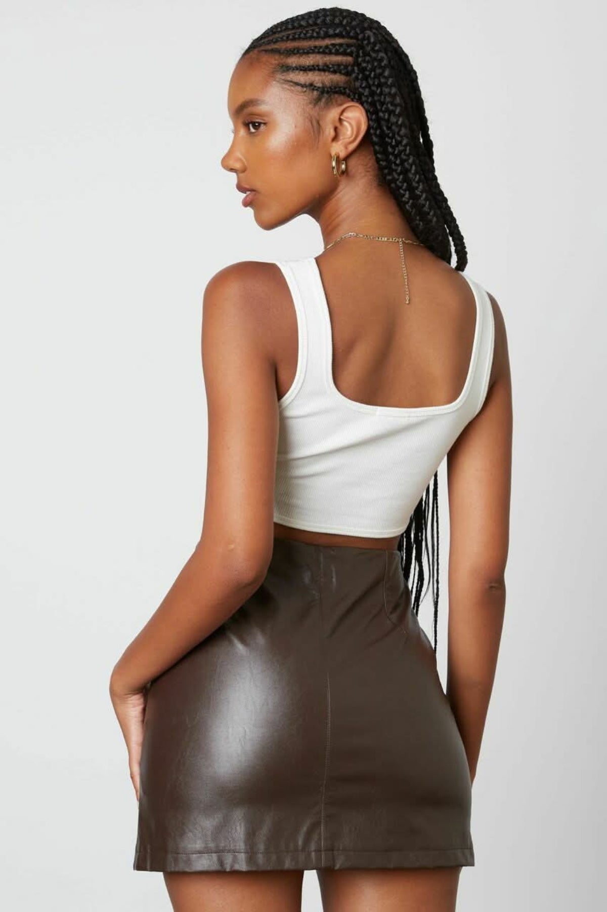 You're the Reason Espresso Vegan Leather Mini Skirt