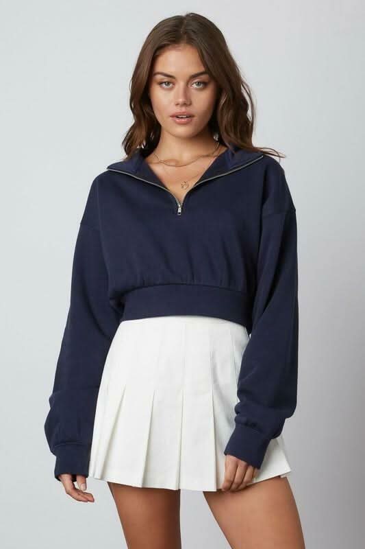 Varsity White Pleated Skort