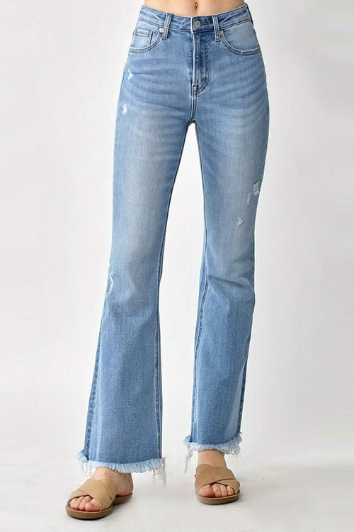 Walk Away Vintage-Wash Flare Jeans