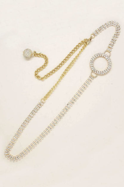 Shining Bright Crystal & Gold Circle Belt