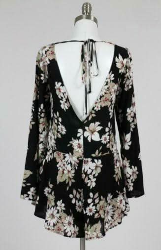 Revelation Black Floral Long Sleeve Romper