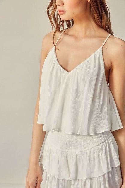 San Antonio White Ruffle Romper