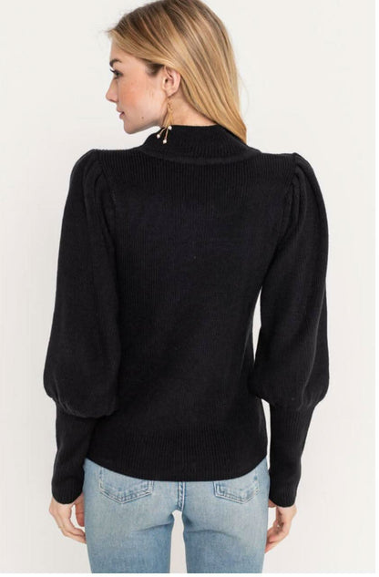 Westminster Black Balloon Sleeve Sweater